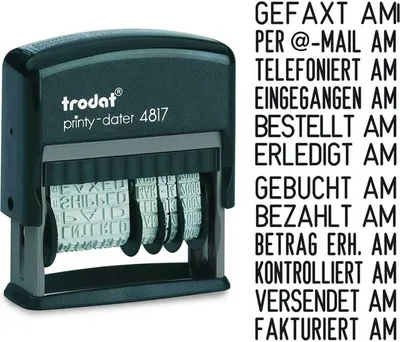 Obrázok produktu pre Trodat slovná pečiatka s dátumom Printy Dater 4817 samoprepisovacia