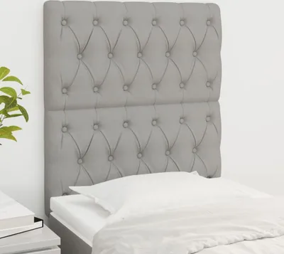 Produktbild von vidaXL Kopfteile 2 Stk. Hellgrau 80x7x78/88 cm Stoff - Kopfteil - Kopfteile - Bett-Kopfteil - Bettkopfteil