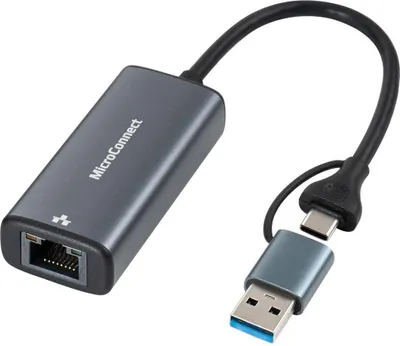 Obrázek produktu pro Microconnect MC-USBACNET2.5G, USB C, RJ-45, 0,2 m, Černá