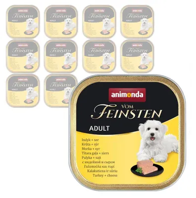 Zdjęcie produktu dla Animonda Vom Feinsten Adult 12x150g Mokra Karma Dla Psa Pasztet z Indykiem i Serem