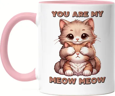 Produktbild von You Are My Meow Meow Süße Katzen Tasse Rosa Freund Freundin Katzen Geschenk