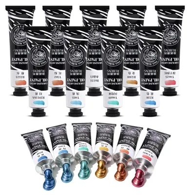 Metallic Ölfarbe-Set, 9 x 60 ml, für Leinwand & Holz