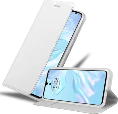 Produktbild von Cadorabo Handyhülle für Huawei P30 Schutz Hülle in Silber Cover Etui Book Case Booklet