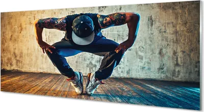 Produktbild von Glasbilder 125x50 Wandkunst Männlicher Hip-Hop