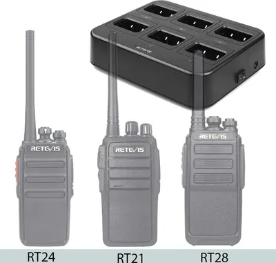 Immagine prodotto di Retevis Walkie Talkie RT24 RT28 RT24V RT21 6-Way Charger Caricabatterie per radio bidirezionali Walkie Talkie Charger può caricare 6 walkie talkie o 6 caricabatterie (nero)