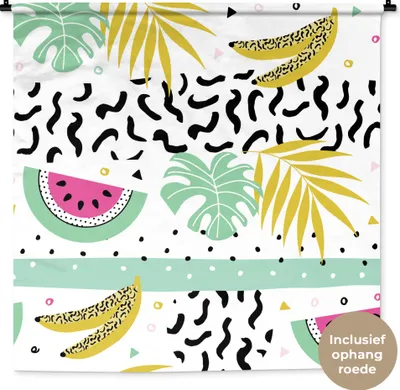 Produktbild von MuchoWow® Wandteppich Wandbehang Sommer - Obst - Muster 150x150 cm Tapisserie Dekoration Wandtuch - Wohnaccessoires - Modernes