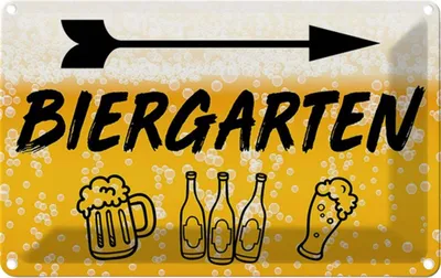 Produktbild von vianmo Blechschild 12x18 cm Biergarten rechts Bier Bar Club Alkohol