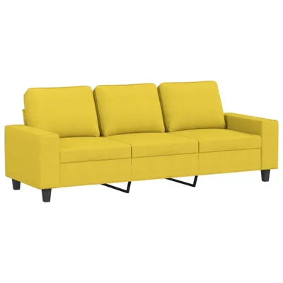 Image de Canapé à 3 places Jaune clair 180 cm Tissu