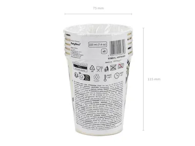 Obrázek produktu pro PartyDeco KPP76-EU1, 220 ml, Papír, Vícebarevný, 75 mm, 115 mm, 6 kusů