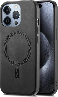 Immagine prodotto di Custodia MagSafe per Apple iPhone 16 Pro Max - Cover posteriore Phonesta Retro Vegan Leather - Nero