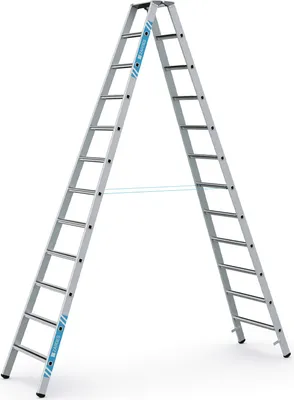 Produktbild von Zarges gebördelte Stehleiter, eloxiert Saferstep B 2x12 Stufen