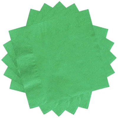 Productafbeelding van Papieren servetten, groen, 33x33 cm, 20 stuks. Geschikt voor tafeldecoratie bij bruiloften, verjaardagen en feestjes