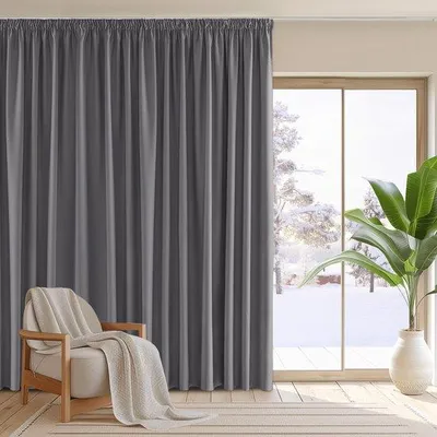 Image de Rideau occultant Unyqoos®, opaque, extra large (300 x 245 cm), 1 pièce, avec bande plissée et fonction de séparation d'espace, 230 g/m², protection contre la lumière de 85 à 95 %