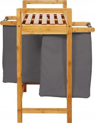Obrázek produktu pro Bambusový koš na prádlo 73x64x33 Dark Grey