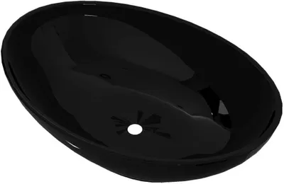 Immagine prodotto di vidaXL Lavabo in Vetroceramica ovale nero 40 x 33 cm