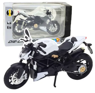 Immagine prodotto di Lean Toys Moto sportiva in metallo con luci e suoni, bianca, scala 1:12