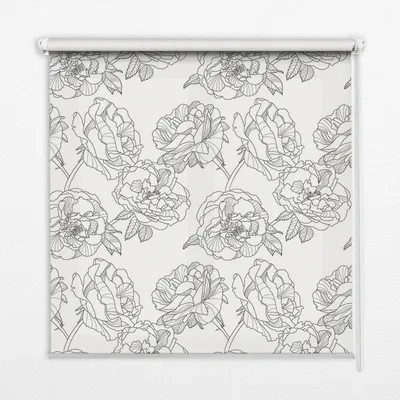 Produktbild von Seitenzug-Rollo Fensterrollo Jalousie - Lichtdurchlässig Springrollos - 140x180 cm - Gezeichnete Rosen