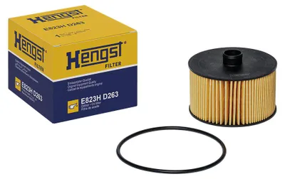 Imagen del producto de Filtro de aceite HENGST FILTER E823H D263, compatible con NISSAN Qashqai II (J11, J11), y también adecuado para MERCEDES-BENZ  (W177), CLA Coupé (C118) y CLA Shooting Brake