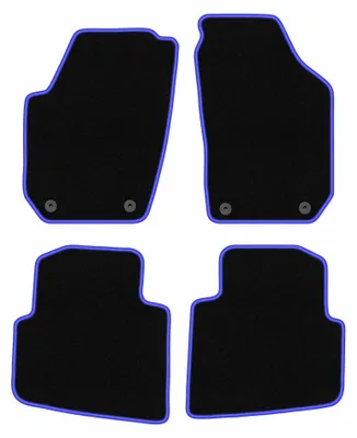 Image de Tapis de sol en moquette pour Skoda Roomster 2006-2015 (ludospace) – jeu 4 pièces, noir/bleu, sur mesure – Wielganizator CARLUX