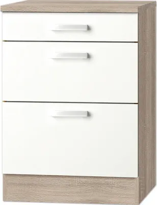 Produktbild von Optifit Auszugunterschrank Zamora214 BxTxH 60 x 60 x 84,8 cm weiß matt zerlegt Anschlag reversibel KUZM U636-9+