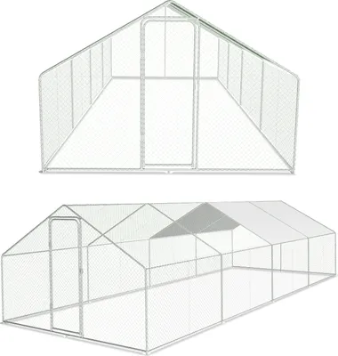 Image de TolleTour Enclos 3x8x2m - Poulailler en métal 24 m² avec porte et verrou