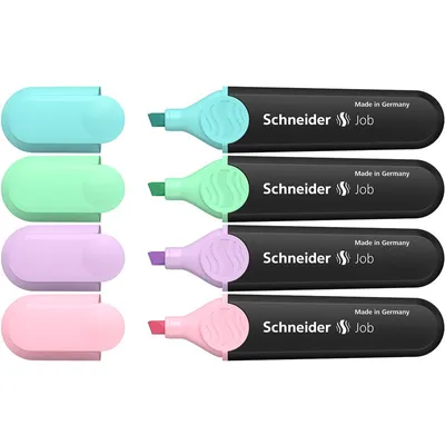 Produktbild von Schneider Textmarker Job pastell Aktion Etui 4 Stück
