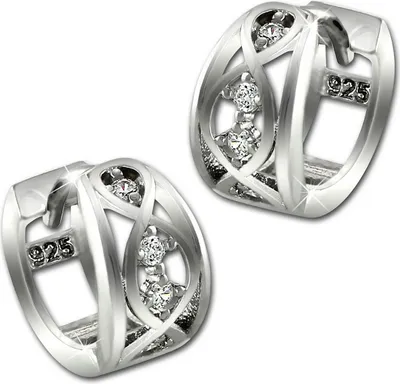 Produktbild von SilberDream Damen Ohrringe Ranke Zirkonia weiß Creolen 925 Silber hochwertiger Marken-Schmuck ideal als Geschenkidee für Geburtstag Hochzeit D2SDO4329W