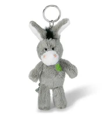 Image de Porte-clés NICI Ane 10cm avec trèfle à quatre feuilles