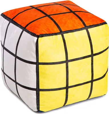 Produktbild von Ferocity 3D Samt Kissen in Form eines Würfels; für das Kinderzimmer 35 cm Groß; Deko für Kinder Motiv Bunter Zauberwürfel Rubik [091]