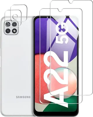 Image de 2X verre de protection film en verre ( écran + caméra ) pour Samsung Galaxy A22 5G protection film blindé verre caméra Full 9H