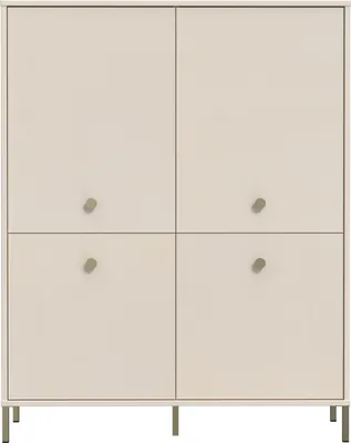 Produktbild von Highboard >SALVATRICE< 4 Türen, 8 Fächer, in sand - 113,7x144x41,5cm (B/H/T)