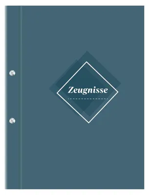 Produktbild von Zeugnismappe A4 Dunkelblau mit 20 Klarsichthüllen, Urkundenmappe mit Buchschrauben