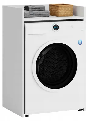Produktbild von Waschmaschinenregal - Weiß - 64 x 50 x 98 cm - Kompakt - Moderne Badezimmerlösungen