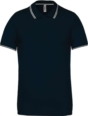 Produktbild von Kariban Herren Polo-Shirt Polohemd Poloshirt Polo Shirt Freizeit Shirt, Größe:3XL, Farbe:Navy/Light Grey/White