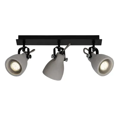 Produktbild von BRILLIANT Lampe Thanos Spotbalken 3flg schwarz matt/zement grau | 3x PAR51, GU10, 20W, geeignet für Reflektorlampen (nicht enthalten) | Köpfe schwenkbar