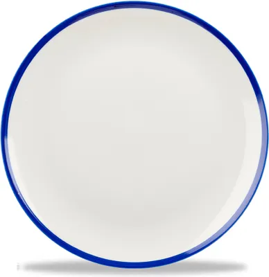 Produktbild von Churchill Super Vitrified Retro Blue Flache Coup Teller, 26 cm, 12 Stück, Weiß, Rund