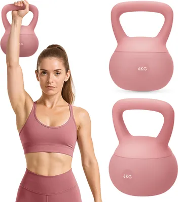 Produktbild von Gymtek® Weiche Kettlebell Hantel - 6kg Gewicht - Kugelhantel, Schwunghantel, Kugelgewicht für Home Gym, Fitness, Pilates, Krafttraining