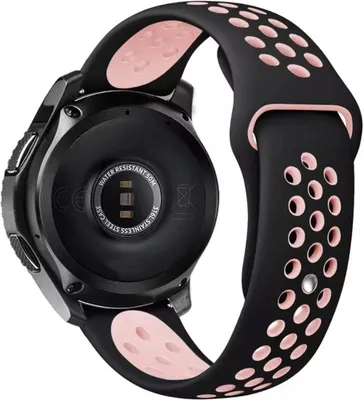 Productafbeelding van CHPN – Polsband geschikt voor Samsung Galaxy Watch – Sportband voor Samsung-horloge – Zwart/Roze – 41/42 mm