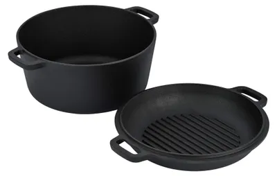 Produktbild von Dutch Oven CI 350, Ø 26 cm, 2-in-1 Brat- und Kochtopf, Gusseisen