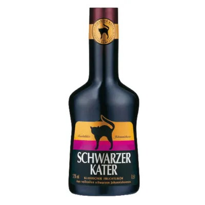 A bottle of Schwarzer Kater liqueur.
