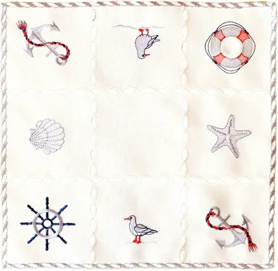 Produktbild von Tischdeckchen NINA maritime Stickerei & Cutouts Polyester 30 x 30 cm
