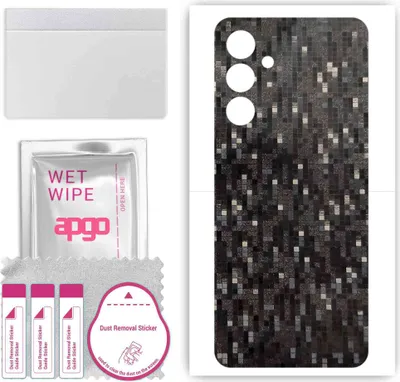 Produktbild von apgo Rückseite Schutzfolie, Skin, kompatibel mit Samsung Galaxy A14 5G, Hinten Displayschutzfolie aus Vinylfolie, kratzfest, einfache Montage - Carbon Black Pixel