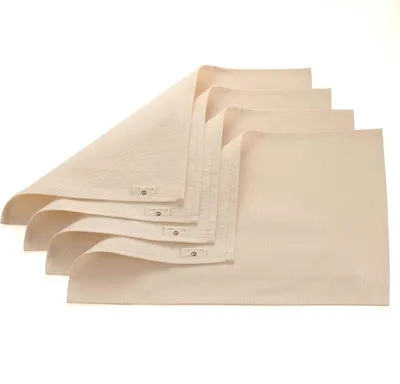 Produktbild von Vivi Idee 4er Tischsets Platzset 100% Baumwolle Platzdeckchen Stoff abwaschbar Handgenäht 52x33cm (Beige)