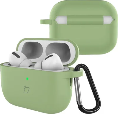 Produktbild von Silikonhülle mit Karabiner für AirPods Pro 3, Bizon Case Headphone Silicone, Hellgrün