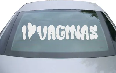 Produktbild von Indigos UG - Aufkleber Heckscheibe & Motorklappe DE2477 - silber - 600x140 mm - I Love Vaginas - Auto Scheiben Fenster Heckklappe Tuning Racing JDM - Die cut
