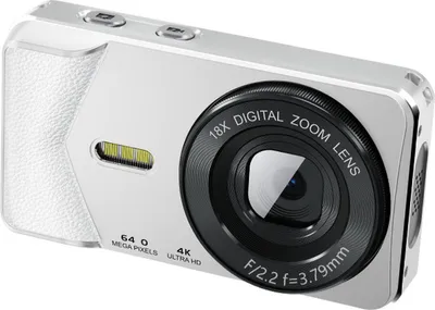 Zdjęcie produktu dla Aparat cyfrowy Cuifati, przenośny mały aparat cyfrowy 4K 64 MP, 18-krotny zoom, 2,8-calowy ekran LCD z 16 filtrami, dla dzieci, nastolatków, dorosłych, prezenty (biały)