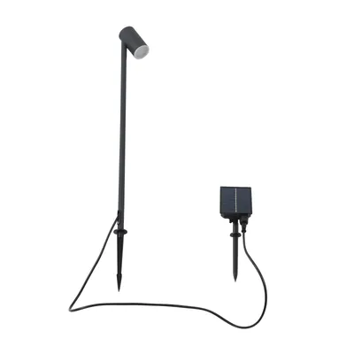 Produktbild von Lindby LED-Solarleuchte Myric, schwarz, Aluminium, 3.000 K