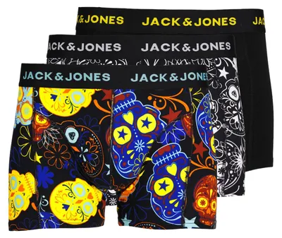 Produktbild von Jack & Jones Boxershort Herren JACSUGAR SKULL TRUNKS 3 PACK schwarz M