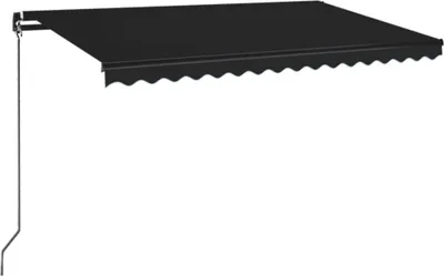 Obrázek produktu pro vidaXL Markýza ručně zatahovací s LED diodami 450x350 cm antracitová