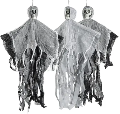 Image de Halloween Décoration Squelettes Suspendus Fantôme Set de 3 pièces 90 cm